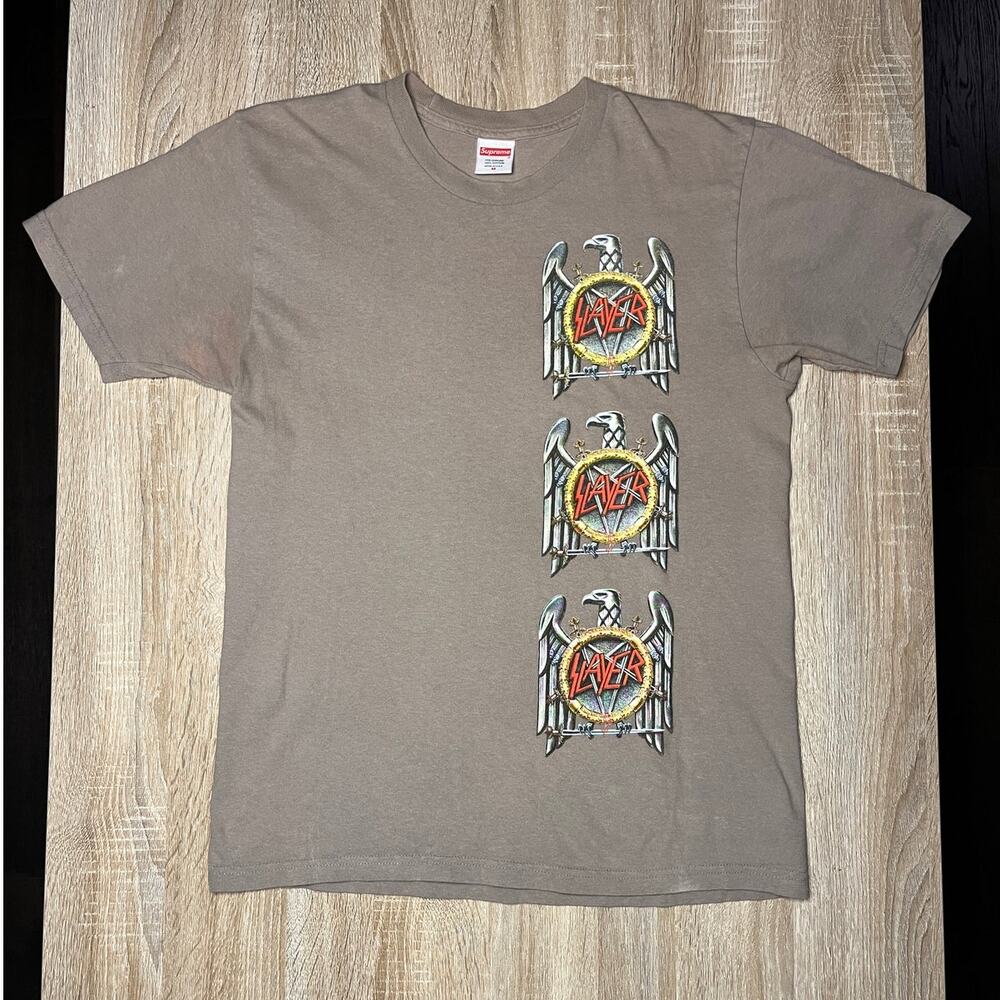 Supreme Slayer Eagle 2016 FW16 Vintage Stone Tan Mens TShirt Medium